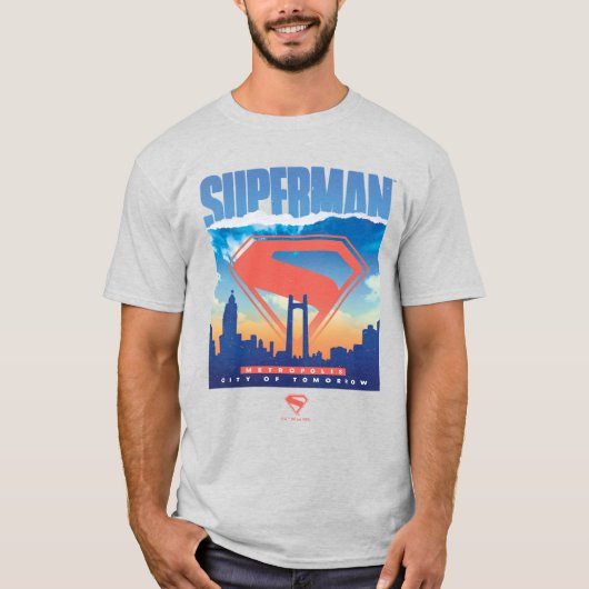 T-shirt Superman Metropolis Skyline (Devant)