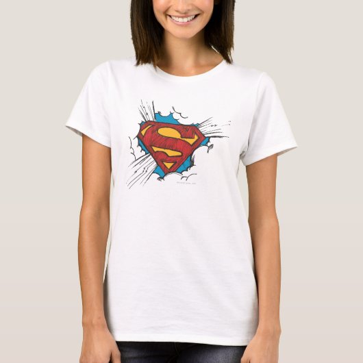 T-shirt Superman S-Shield | Dans le logo Nuages (Devant)