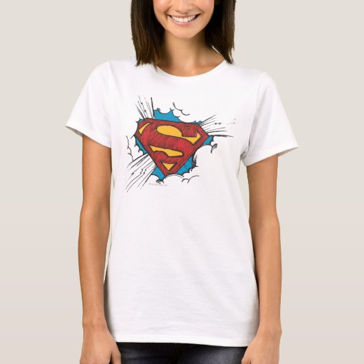 T-shirt Superman S-Shield | Dans le logo Nuages (Devant)