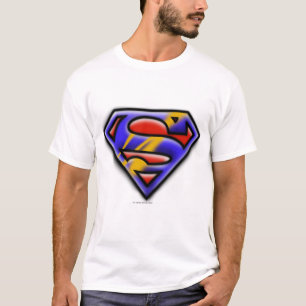 T-shirt Superman S-Shield Logo d'aérographe violet