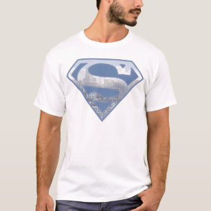 T-shirt Superman S-Shield   Logo de la ville bleu clair