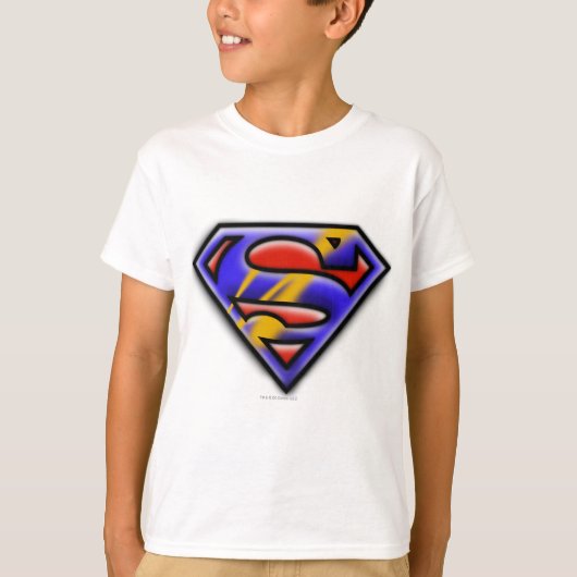 T-shirt Superman S-Shield | Logo de l'aérographe violet (Devant)