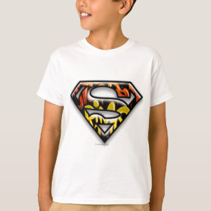 T-shirt Superman S-Shield Logo du graffiti en noir