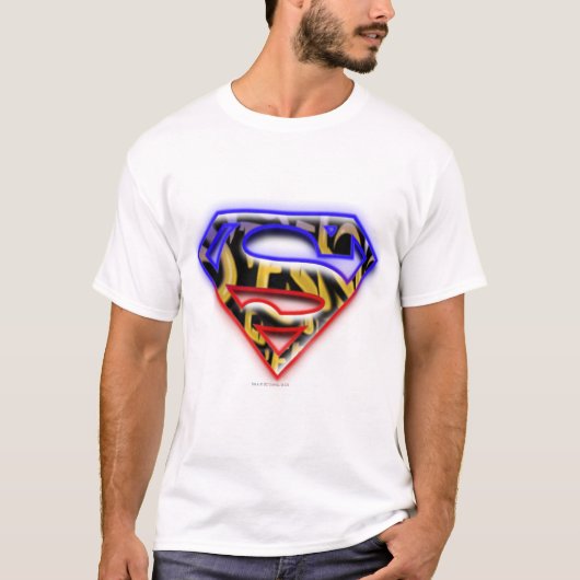 T-shirt Superman S-Shield | Logo Graffiti rouge violet (Devant)