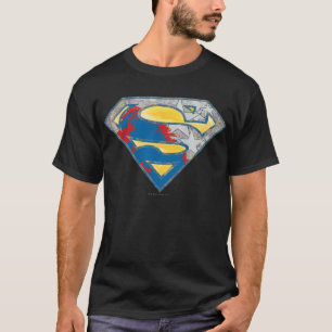 T-shirt Superman S-Shield   Logo gris jaune rouge noir