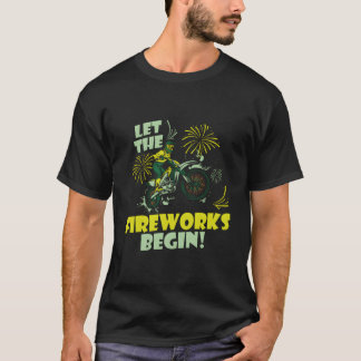 T-shirt Supermoto Fireworks Mx Motocross Dirt Biking 4Th O