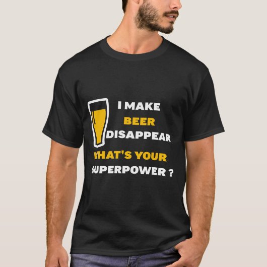 T-SHIRT SUPERPUISSANCE DE BIÈRE (Devant)