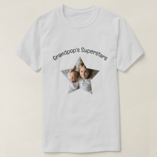 T-shirt Superstars de Grandpop Photo et Texte Personnalisé
