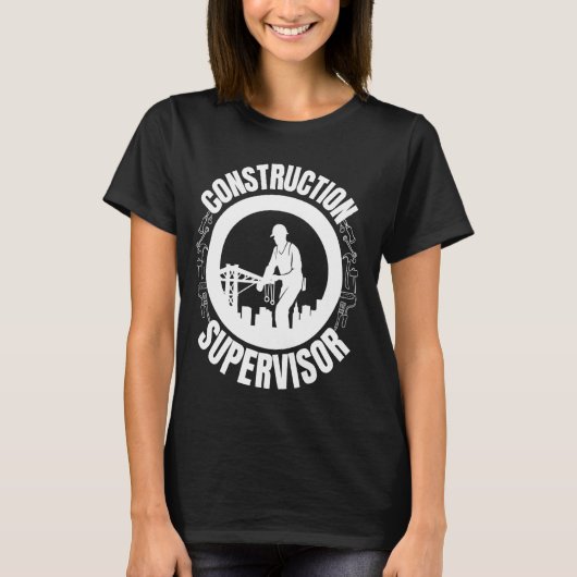T-shirt Superviseur de la construction Profession de trava (Devant)