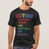 T-shirt Support Acceptance Ally Autism (Devant)