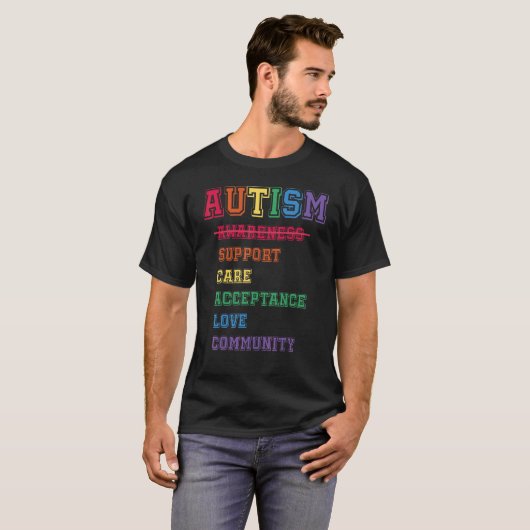 T-shirt Support Acceptance Ally Autism (Devant entier)