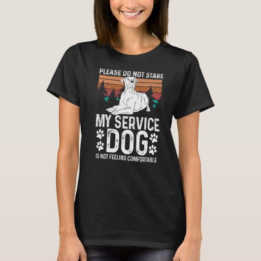 T-shirt Support Animal Service Chien Patch Support Émotion (Devant)