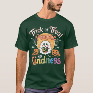 T-shirt Support Autism Halloween Spooky Autistic Trick Or