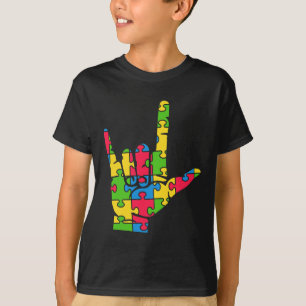 T-shirt Support Autism Love Sign Language