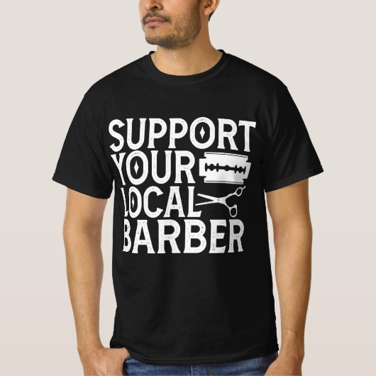 T-shirt Support de votre barbier local 2024 (Devant)