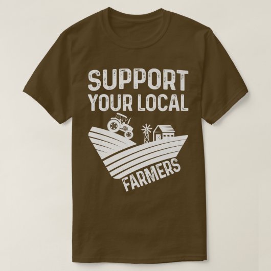 T-shirt Support de votre tracteur Cool agricole local sur  (Design devant)