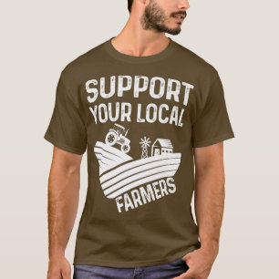 T-shirt Support de votre tracteur Cool agricole local sur