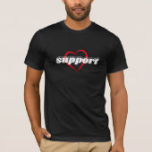T-shirt Support Heart Design – Red Love Symbol with Bold (Devant)