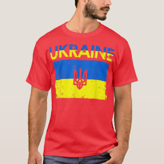 T-shirt Support I Stand With Ukraine American Ukrainian Fl