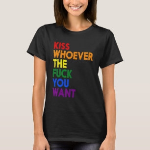 T-shirt Support Lgbt Kiss Who Rainbow Pride drapeau
