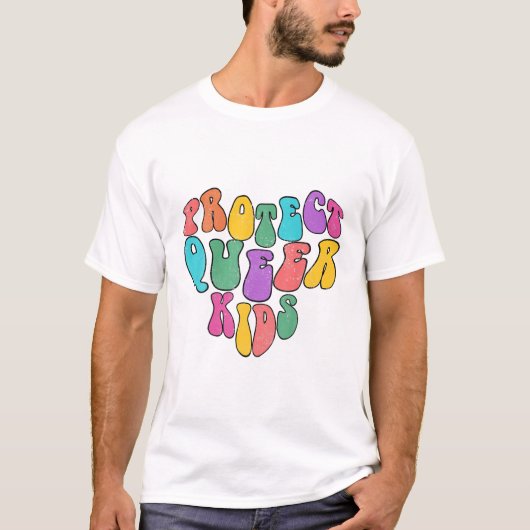 T-shirt Support LGBTQ Queer Kids Cute (Devant)