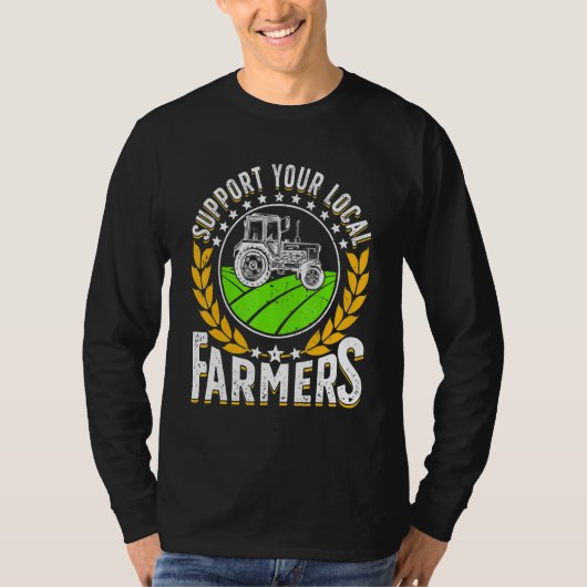 T-shirt Support Local   Farmer Retro Farming Men Women Far (Devant)