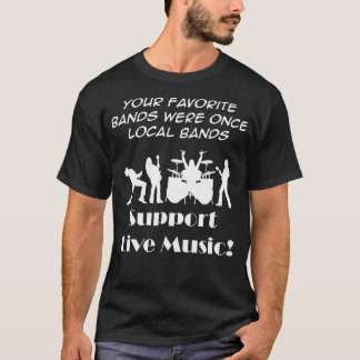 T-shirt Support Musique Live Et Bands Locaux Rock Et Roll