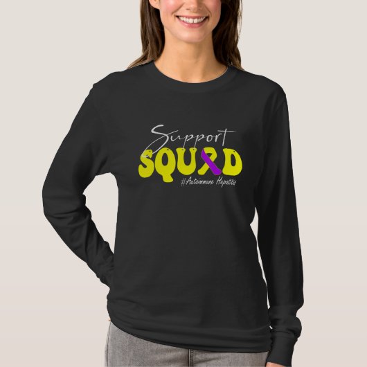 T-shirt Support Squad Autoimmune Hepatitis Awareness Yello (Devant)