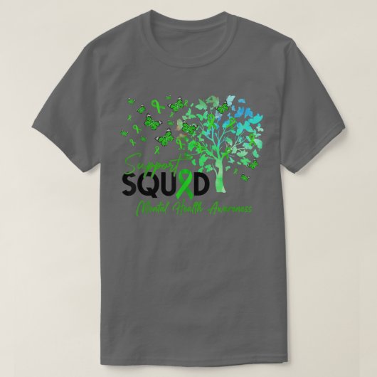 T-shirt Support Squad Fall Tree Leopard Mental Health Awar (Design devant)