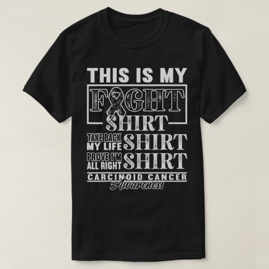 T-shirt Support Squad Fight I Zebra Ribbon I Carcinoid Ca (Design devant)