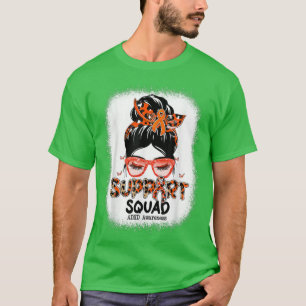 T-shirt Support Squad Messy Bun Butterfly ADHD Sensibilisa