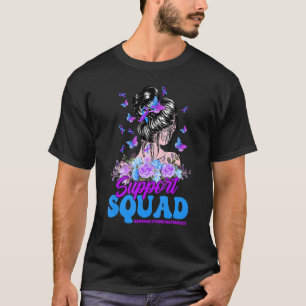 T-shirt Support Squad Messy Bun Butterfly Emanuel Syndrome
