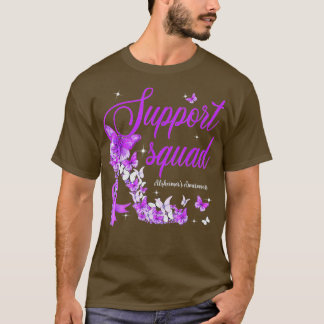 T-shirt Support Squad Purple Ruban Papillon à ruban Alzhei