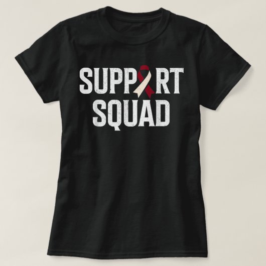 T-shirt Support Squad Throat Oral Head & Neck Cancer Aware (Design devant)
