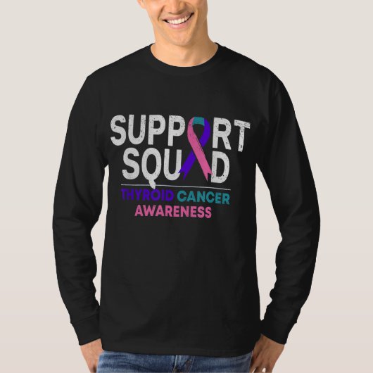 T-shirt Support Squad Thyroide Cancer Awareness Month Ribb (Devant)