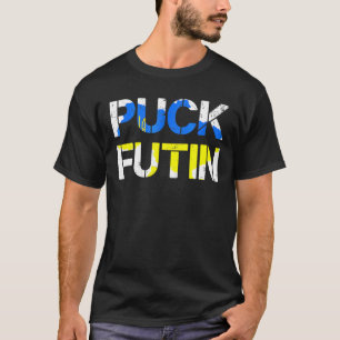 T-shirt Support Stand With Ukraine Flag Anti Poutine Drôle