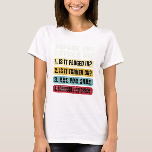 T-shirt Support technique amusant en technologie de l'info (Devant)