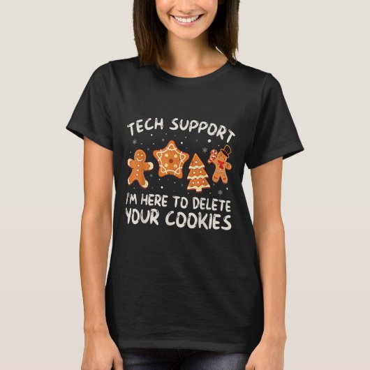 T-shirt Support Technique De Noël Ici Pour Supprimer Les C (Devant)