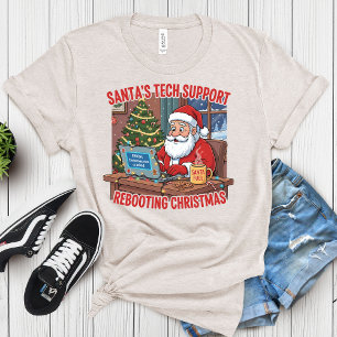 T-shirt Support technique de Santa : redémarrage de l'humo
