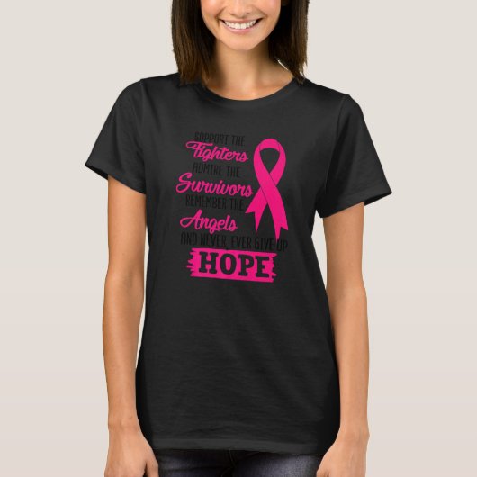 T-shirt Support The Fighters And Never Ever Five Up Hope (Devant)