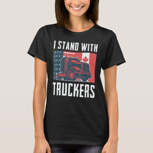 T-shirt Support Trucker Je suis avec les camionneurs Ameri (Devant)