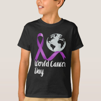 T-shirt Support World Cancer Day Lavender Graphic Kids And