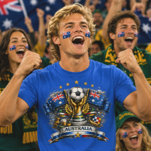 T-shirt Supporter de football australien Coupe du monde de