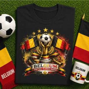 T-shirt Supporter de football belge Coupe du monde de foot
