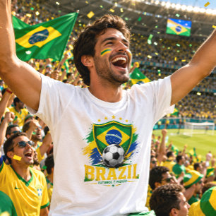 T-shirt Supporter de football brésilien Brasil Football br