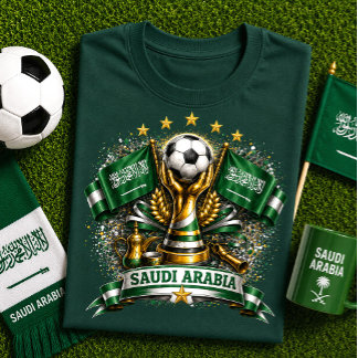 T-shirt Supporter de football d'Arabie saoudite Coupe du m