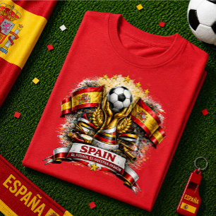 T-shirt Supporter de football d'Espagne La Roja Coupe du m