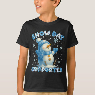 T-shirt Supporter de journée de neige Bonhomme de neige fl