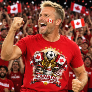 T-shirt Supporteur de soccer canadien Coupe du monde de fo