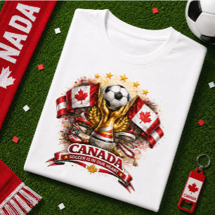 T-shirt Supporteur de soccer canadien Coupe du monde de fo